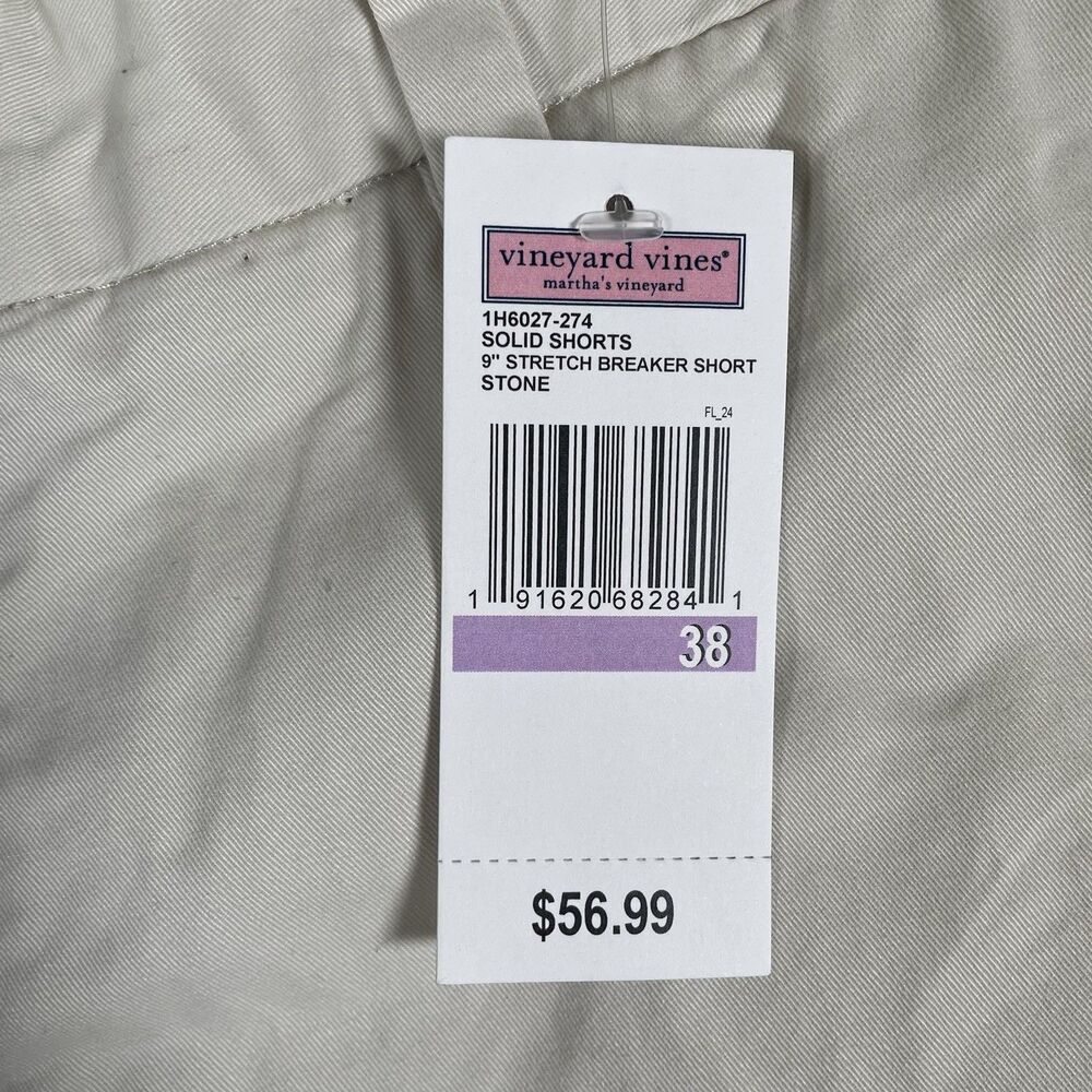 Vineyard Vines Breaker Shorts Men’s Size 38 9” Inseam Beige Preppy Golf NWTS - Picture 3 of 11